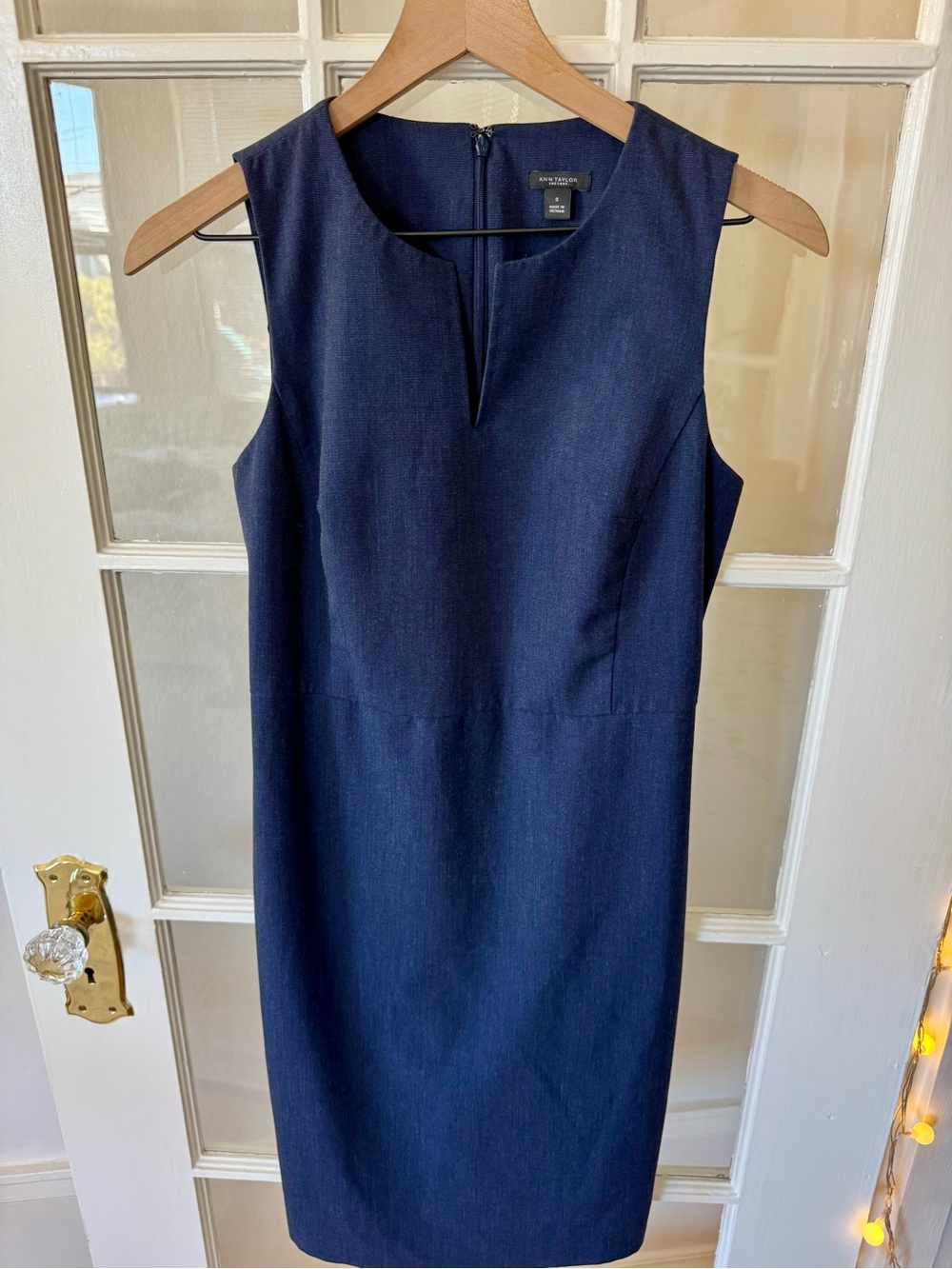 Ann Taylor Factory Navy Sleeveless Sheath Dress